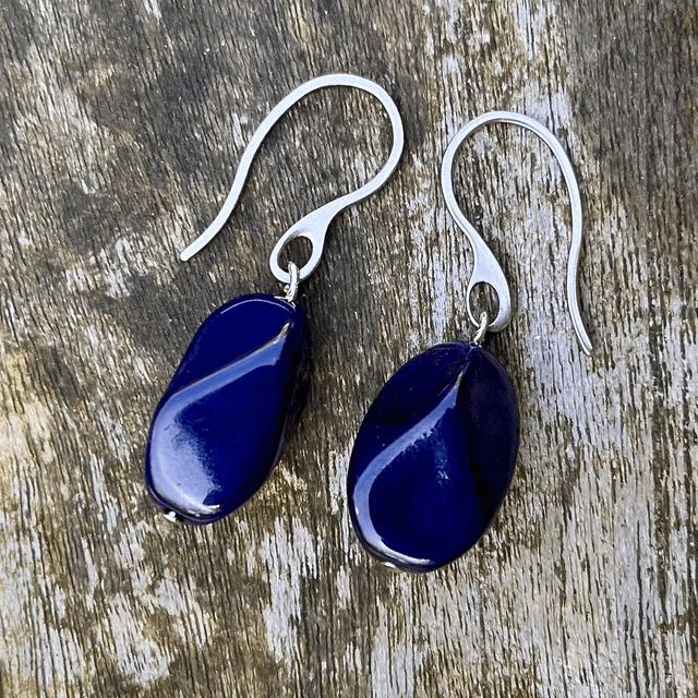 Oorbellen van blauwe stenen