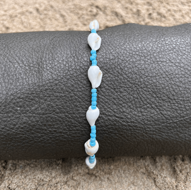 Enkelbandje blauw-wit